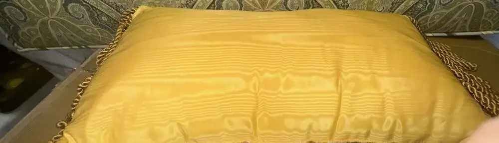 Noble Excellence Gold and White Damask Decorative Pillow with Tassels